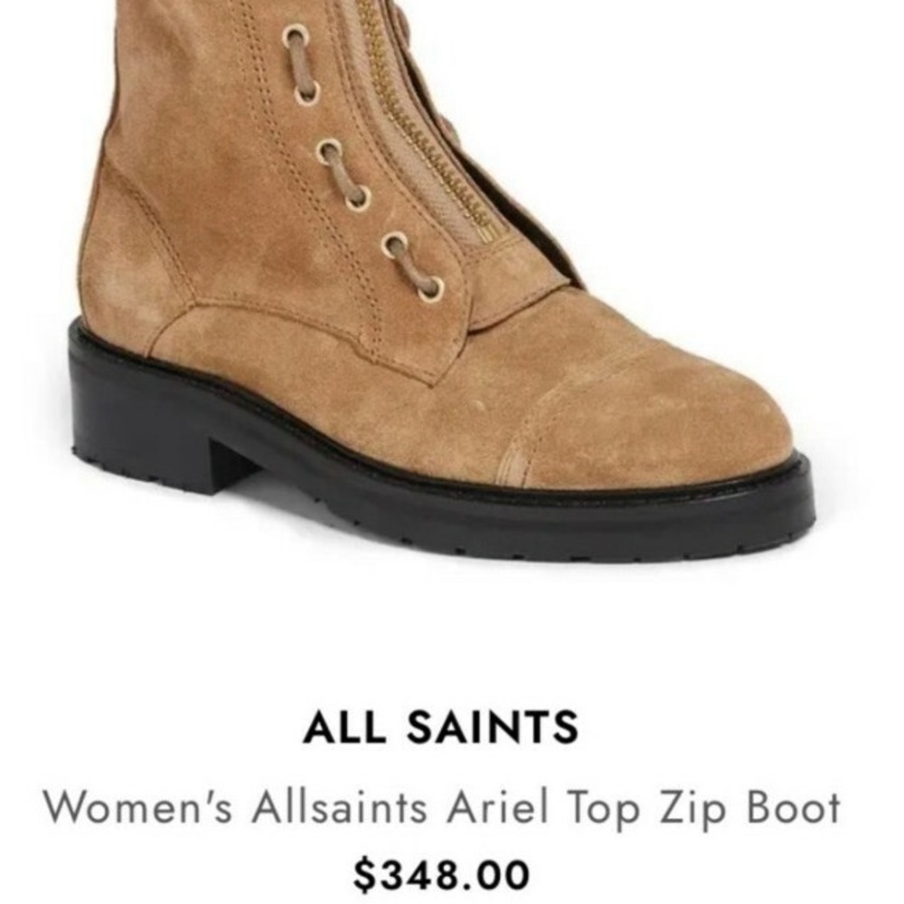 All Saints Ariel Camel Combat Boots